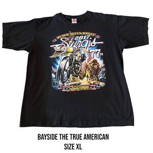 Sturgis 77th Annual 2017 Black Hill Rally Black Tee Shirt Men’s Size XL